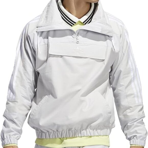 Adidas Anorak Jacket Kangaroo Pale Grey Unisex - Picture 1 of 8